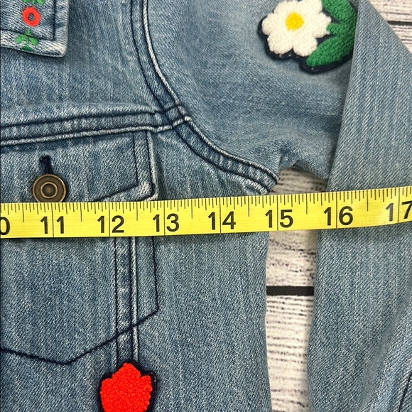 Hanna Andersson Sz 12 Months Infant Girls Denim Jacket w/Patches - Picture 5 of 9